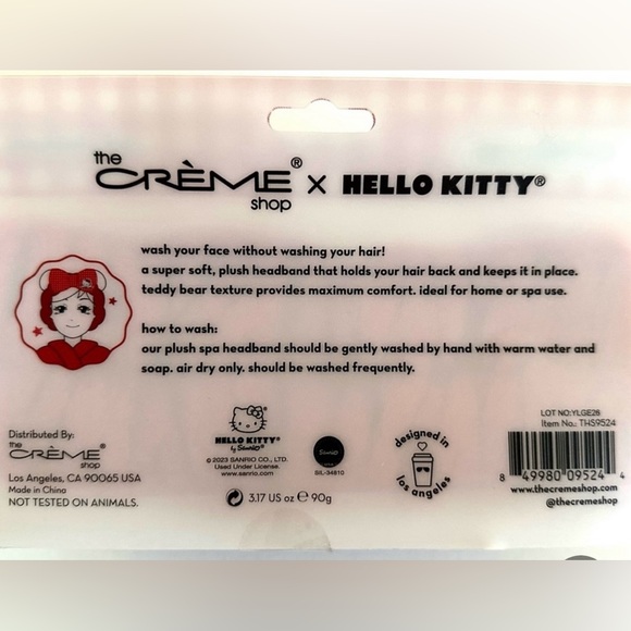 Hello Kitty Headband Red & White Gingham Check - Picture 5 of 6